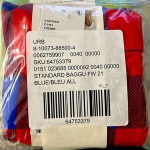 Standard Size Baggu reusable bag - Blue Red Buffalo Check